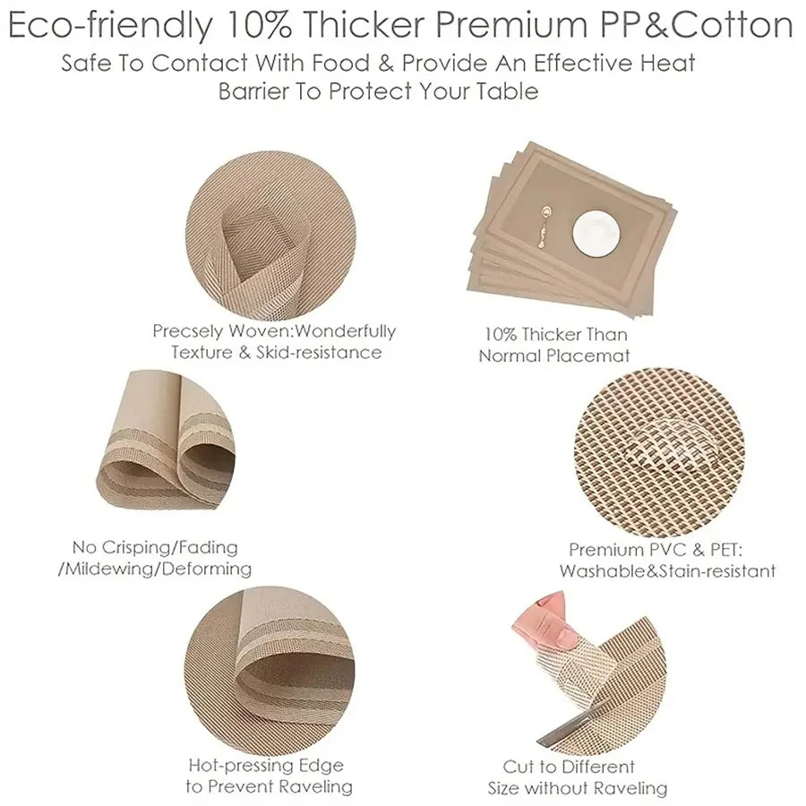 Set of 4 Premium Heat Shield Placemats