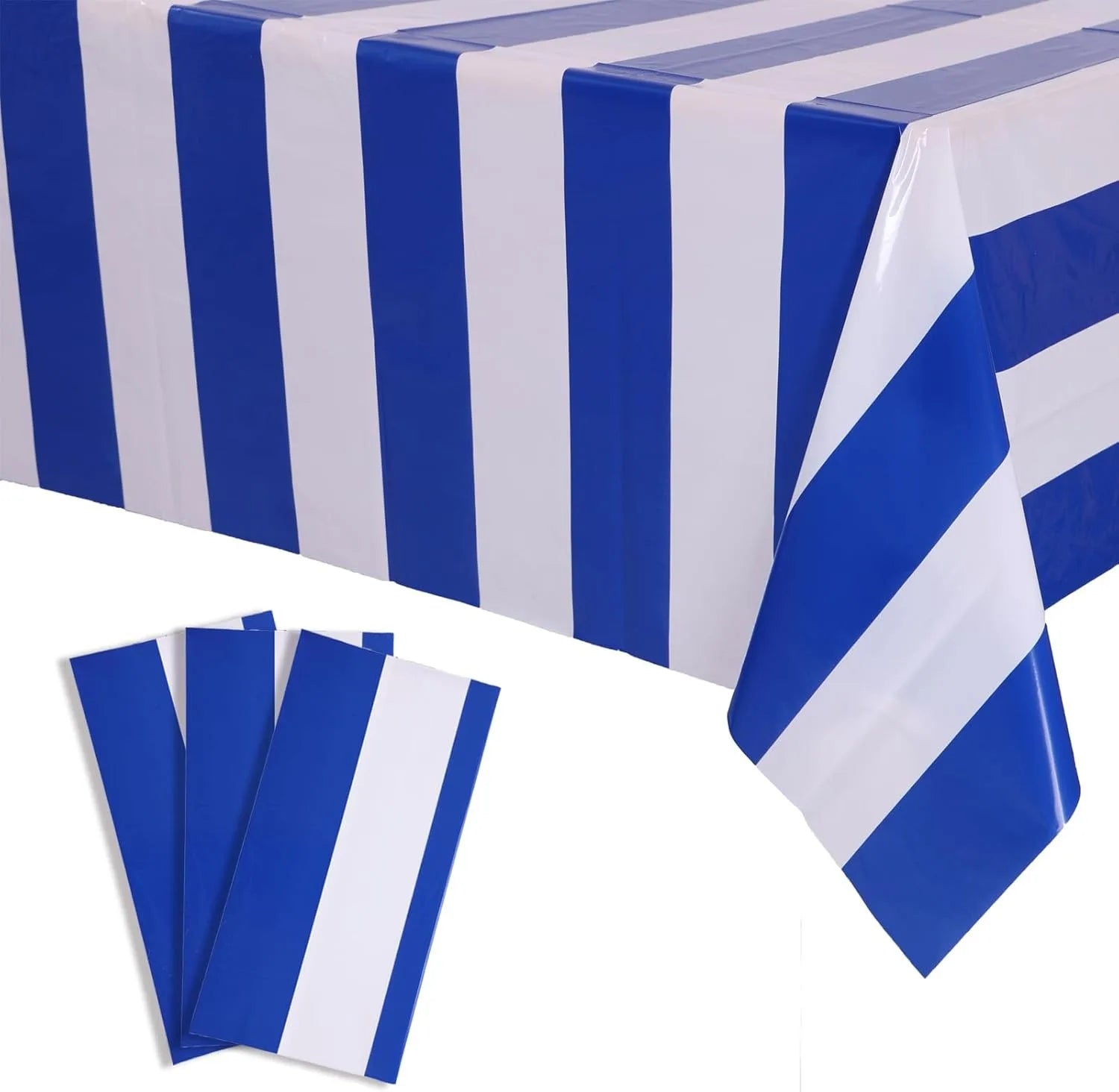 3 Packs Red and White Horizontal Striped Tablecloth