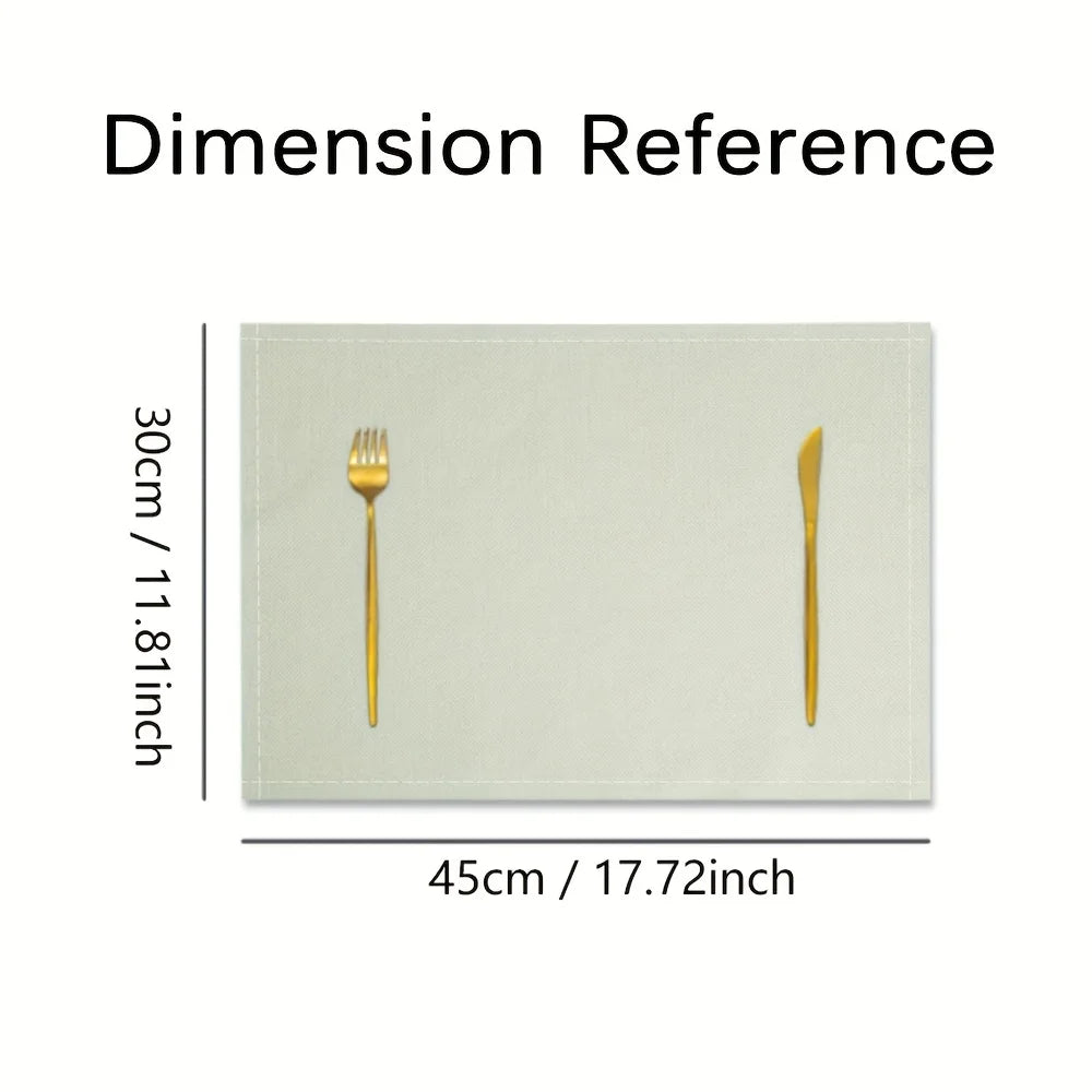 4/6/8/10Pcs Christmas Tree Printed Placemats