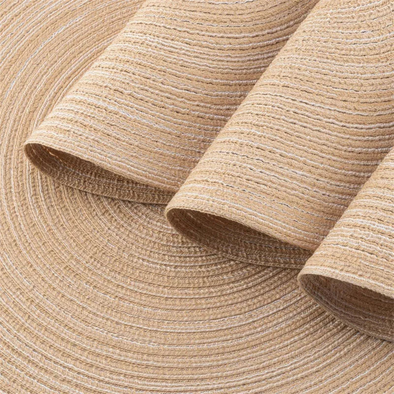 15 Inch Round Braided Washable Placemats 6pcs