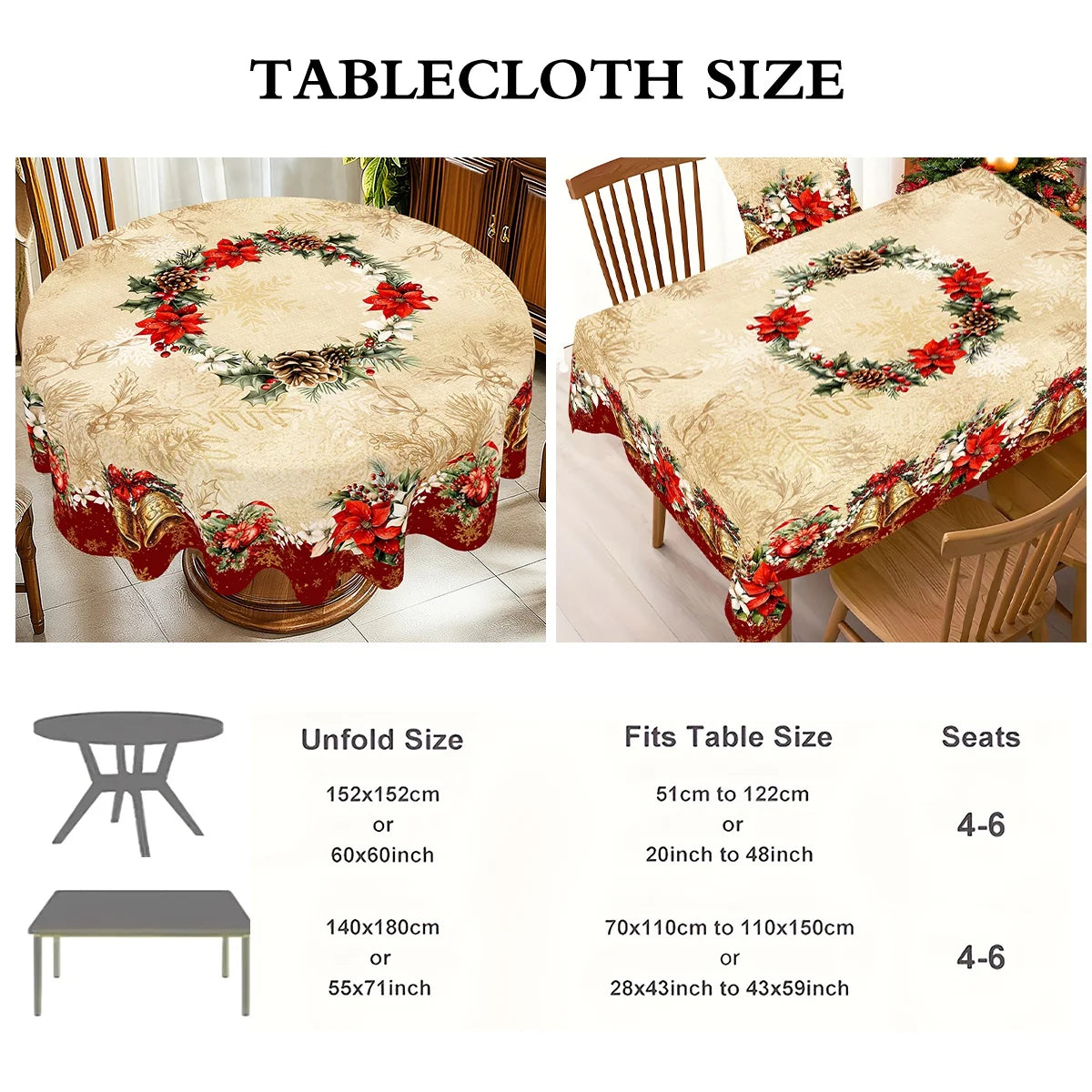 Vintage Christmas Tablecloth