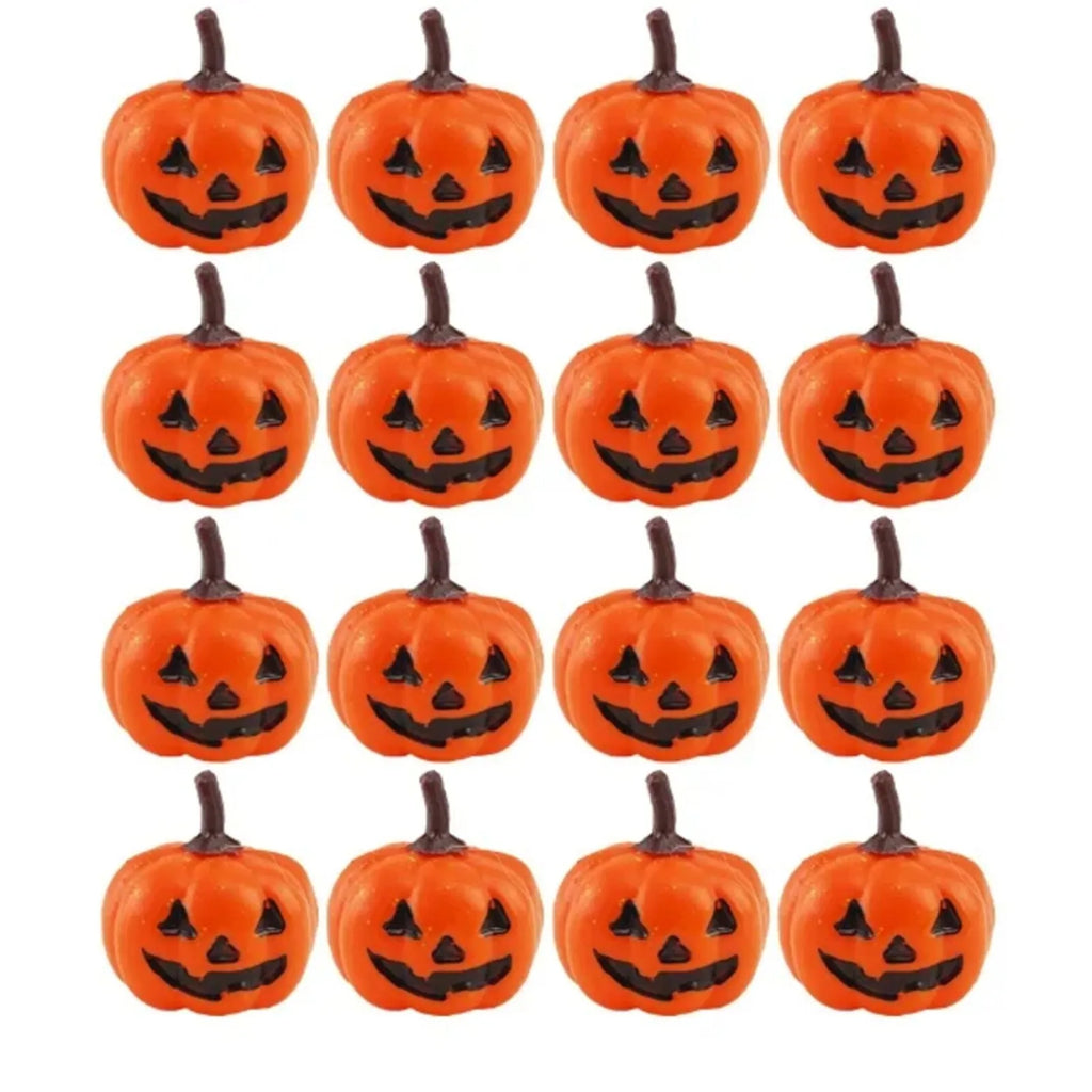 16 Mini Plastic Halloween Pumpkins