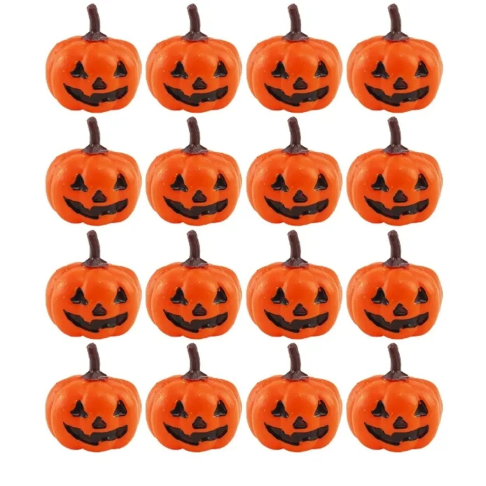 16 Mini Plastic Halloween Pumpkins