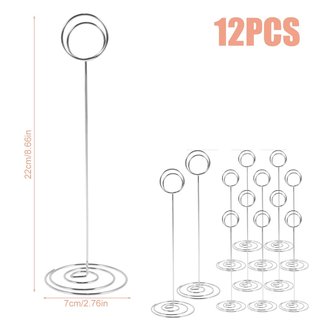 12Pcs Metal Table Number Holder