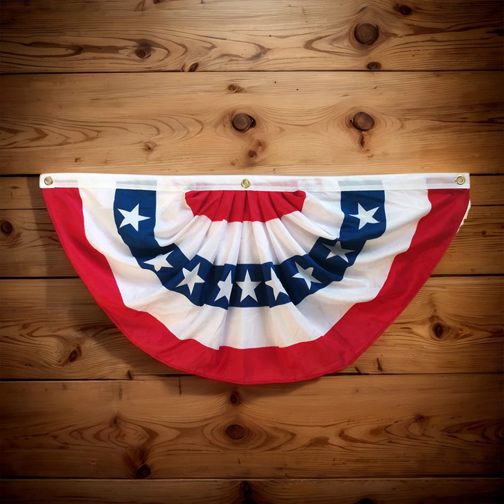 4th of July USA Flags Pleated Fan