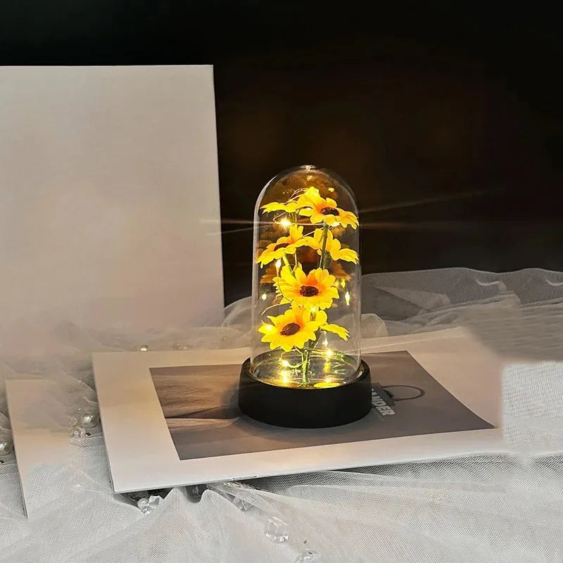 Small plastic sunflower set