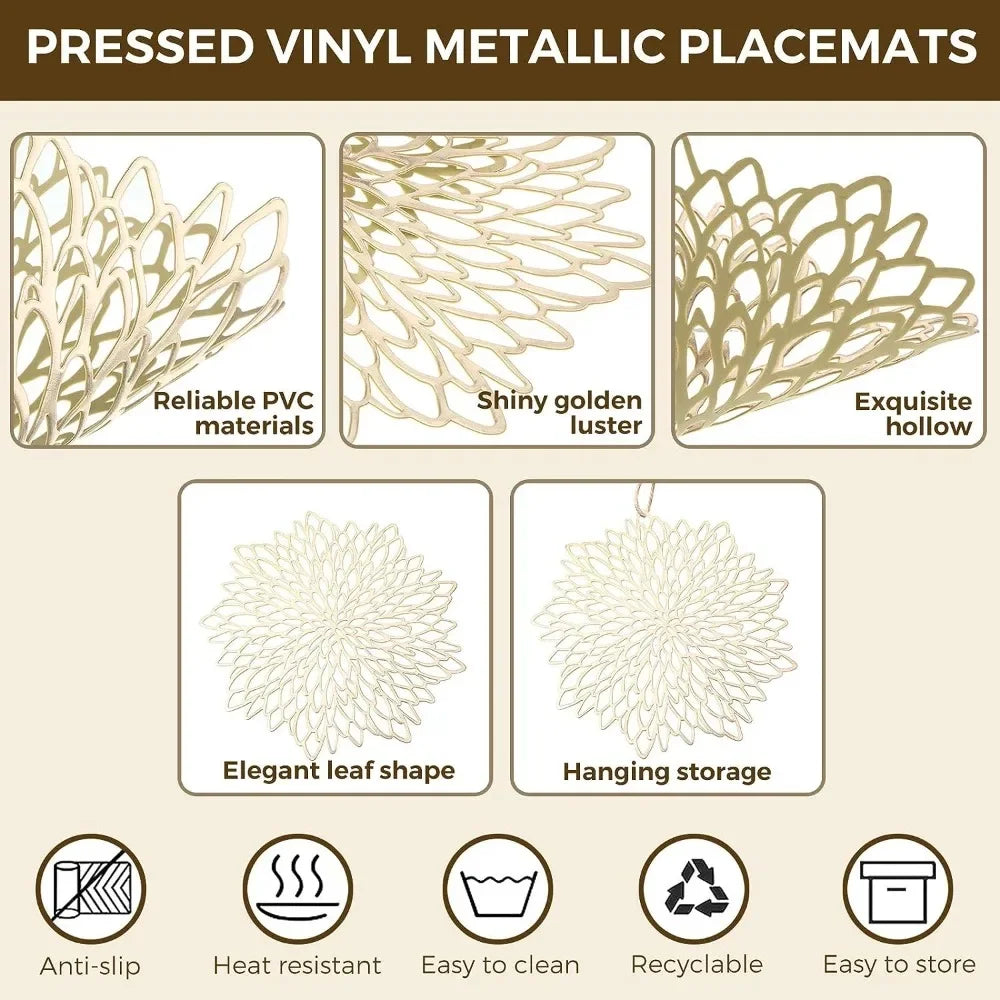 Set of 6 Round wipeable Holiday Placemats