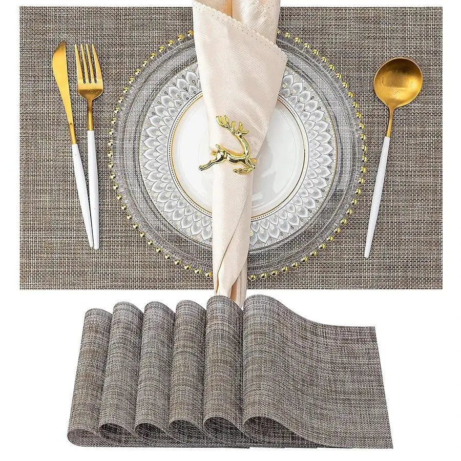Placemats Set of 6 - Heat Resistant Non-Slip