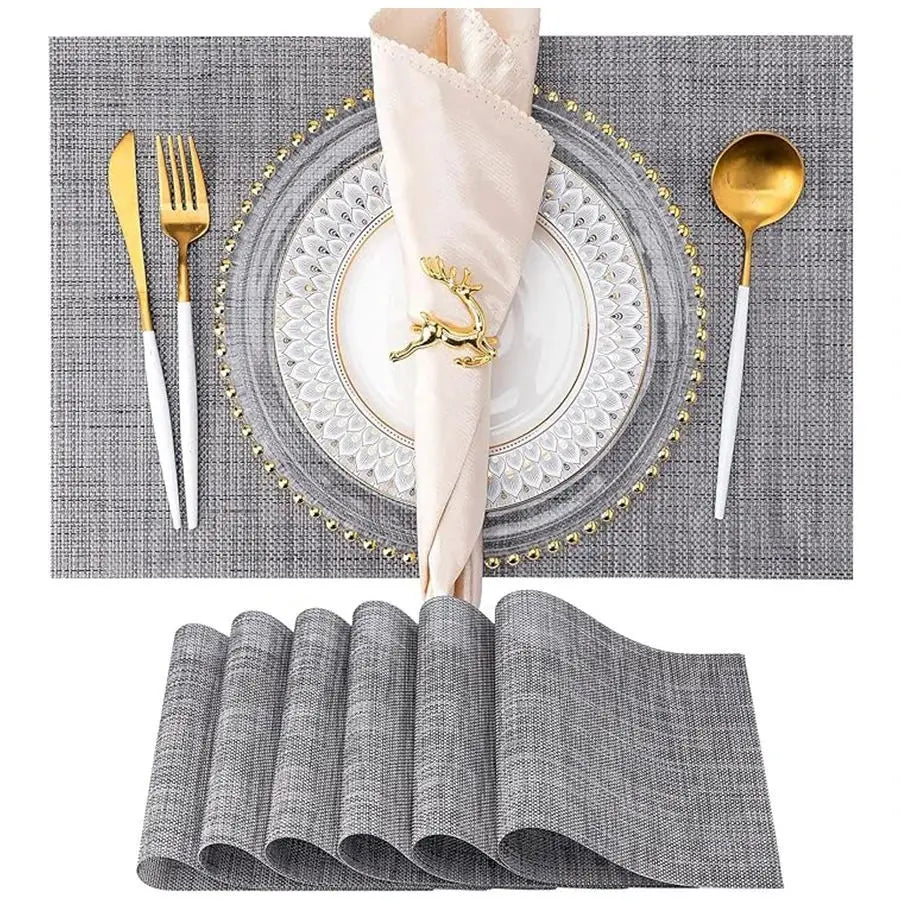 Placemats Set of 6 - Heat Resistant Non-Slip