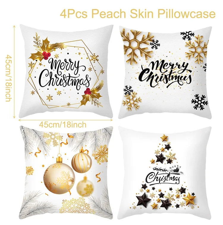 4pcs Merry Christmas Cushion Cover