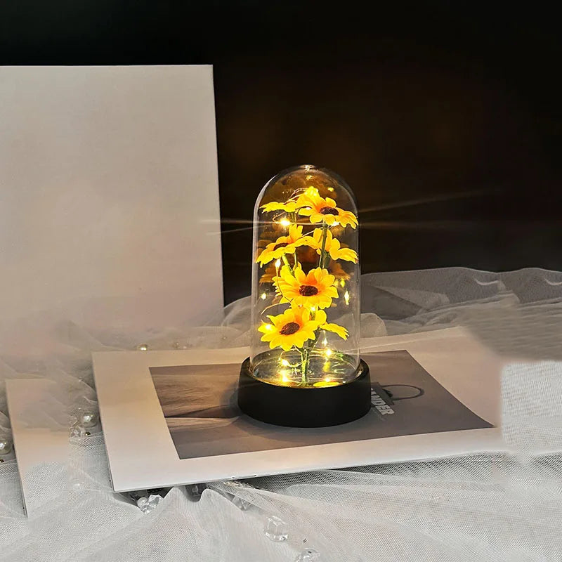 Small plastic sunflower set