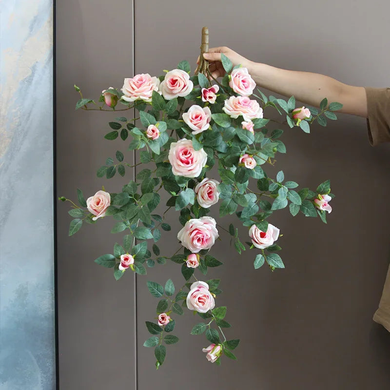 Silk  Flowers, Roses Wall Hanging