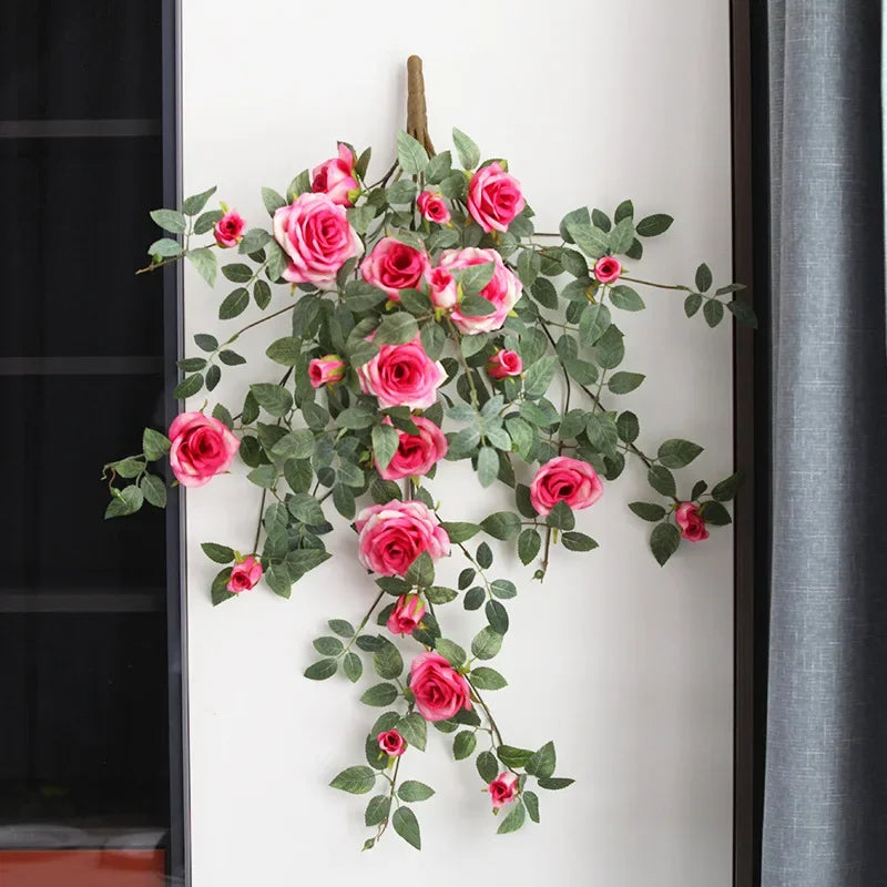 Silk  Flowers, Roses Wall Hanging