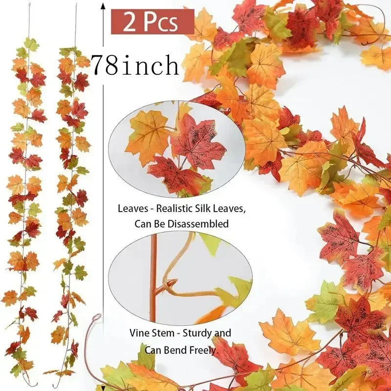 Artificial Fall Maple Leaf Garland