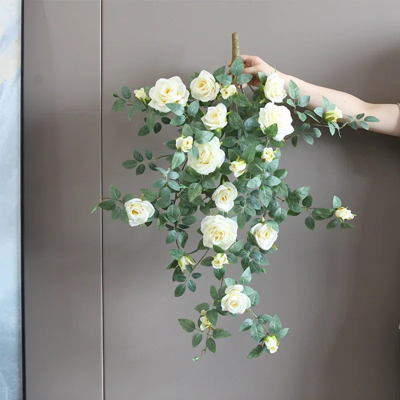 Silk  Flowers, Roses Wall Hanging