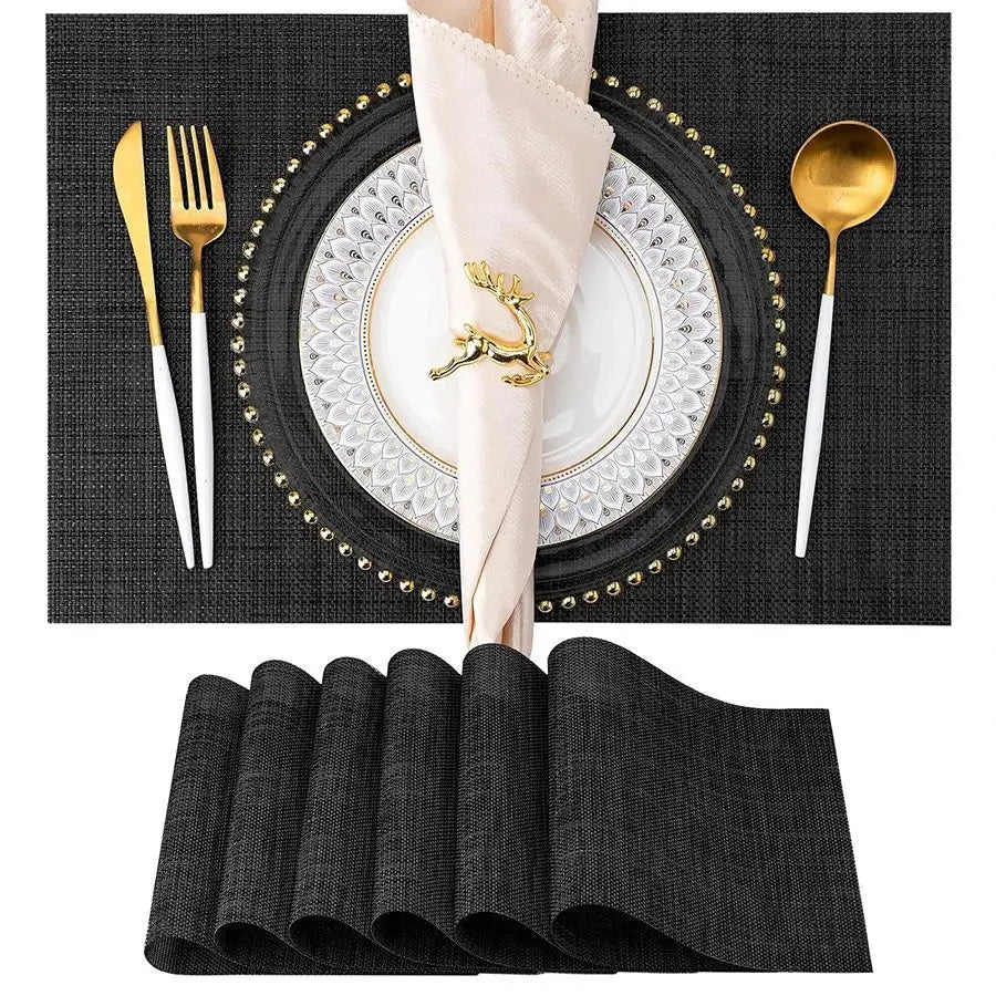 Placemats Set of 6 - Heat Resistant Non-Slip