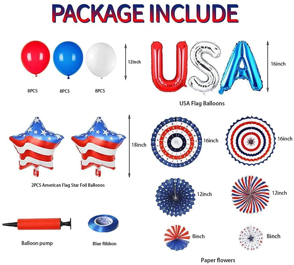4th of July Decorations Set 34 PCS