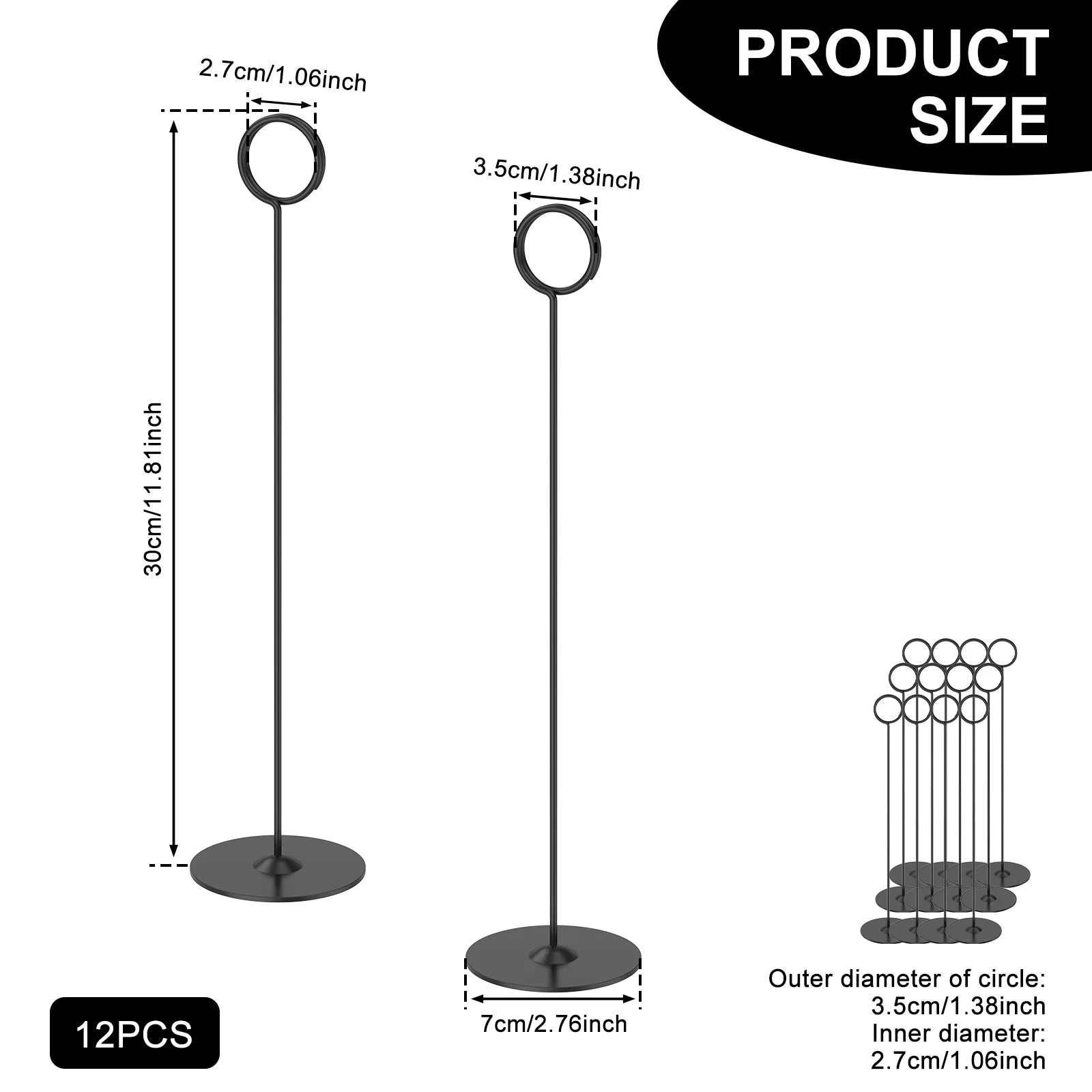 12Pcs Metal Table Number Holder