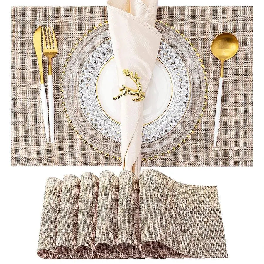 Placemats Set of 6 - Heat Resistant Non-Slip
