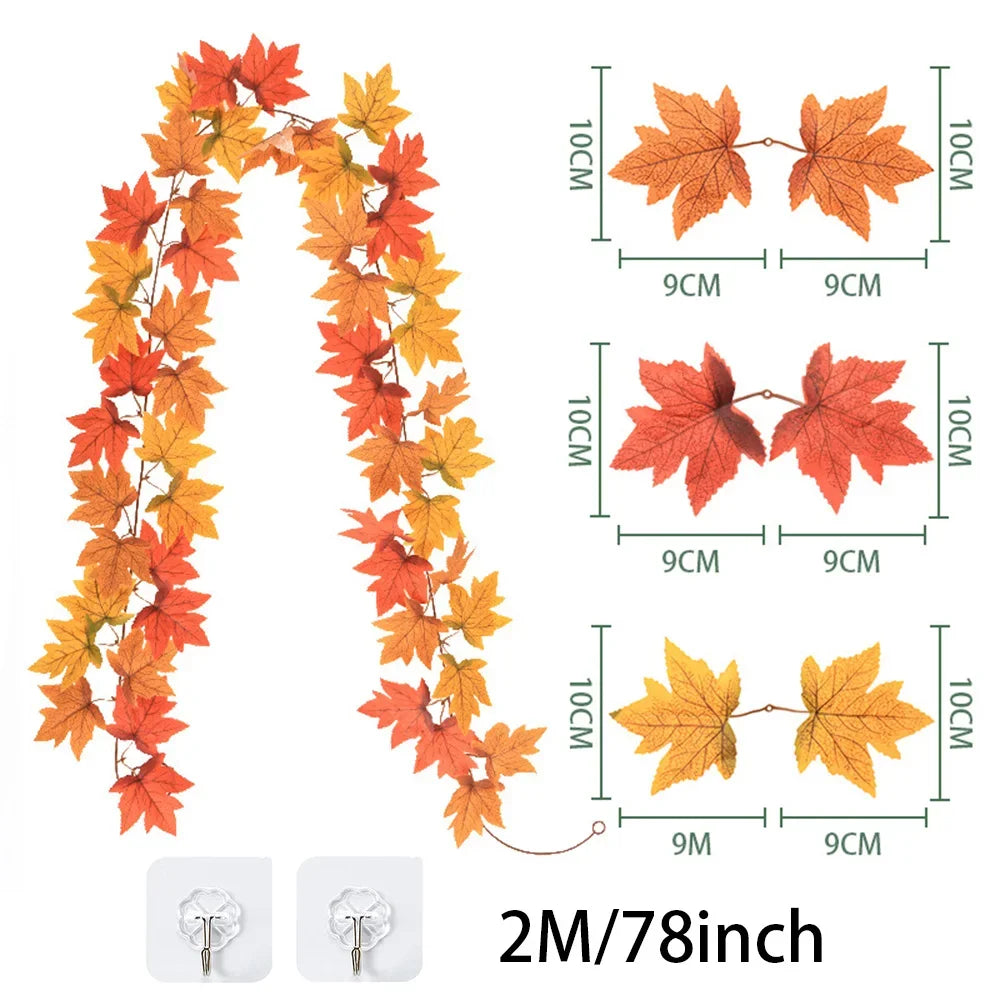 Artificial Fall Maple Leaf Garland