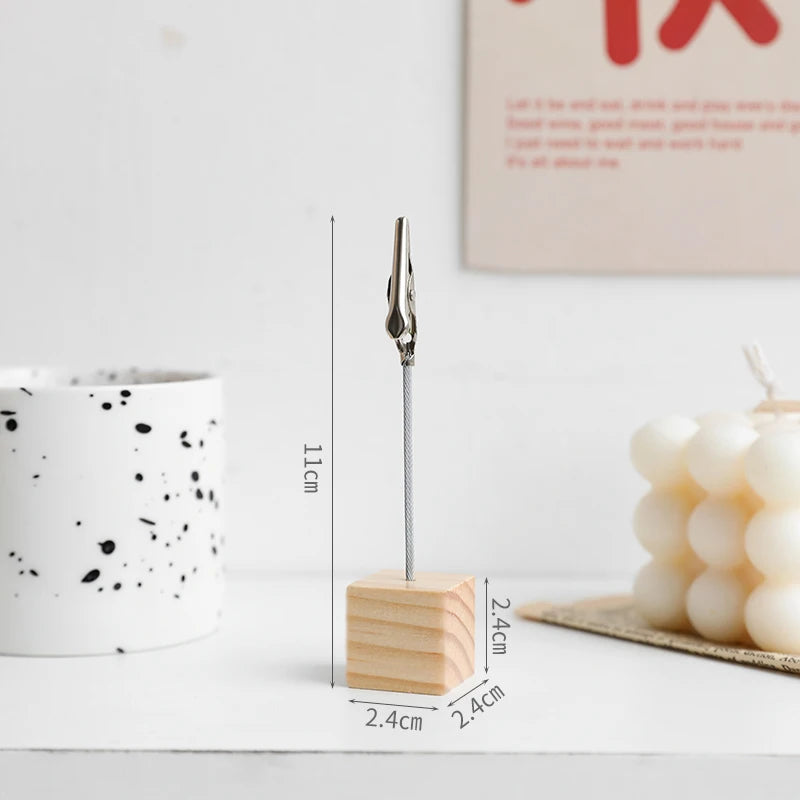 Wood Base Wedding Table Name Number Holder