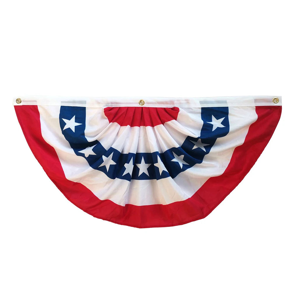 4th of July USA Flags Pleated Fan