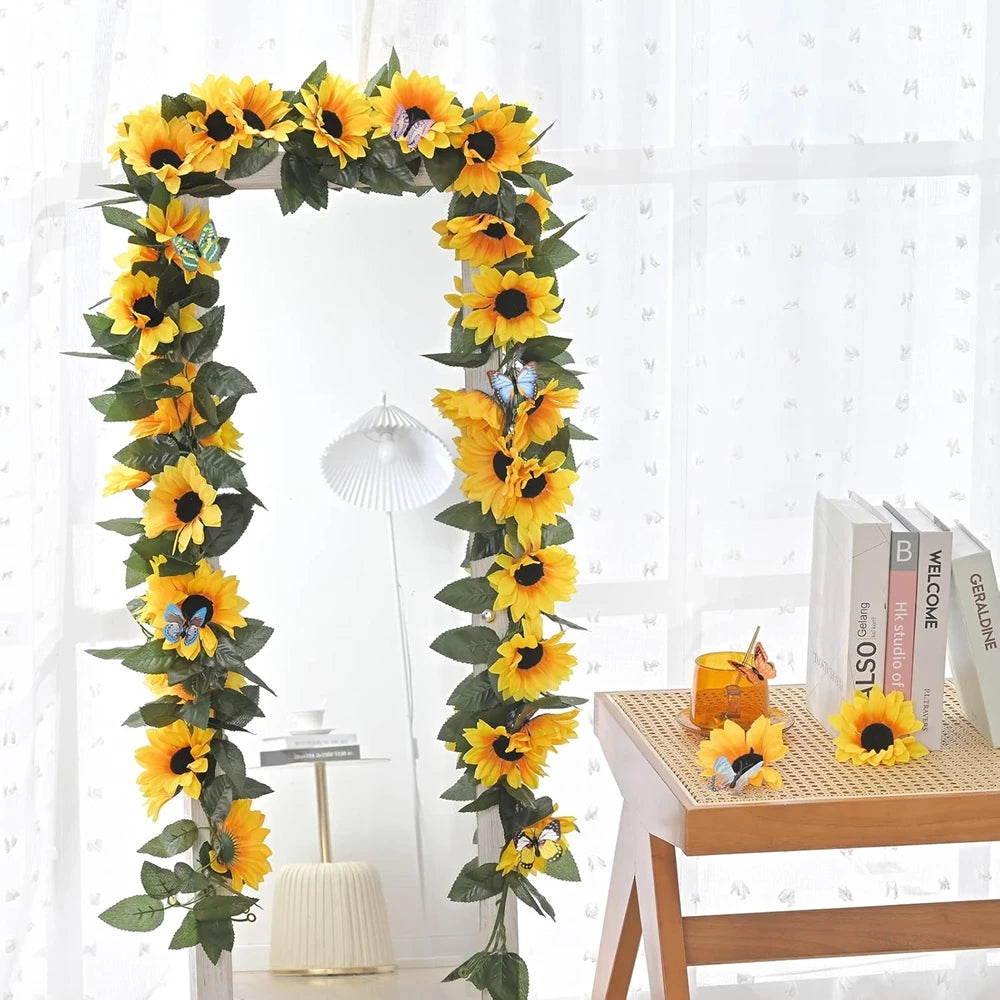 Artificial Sunflower Vine Hanging Wall Flowers