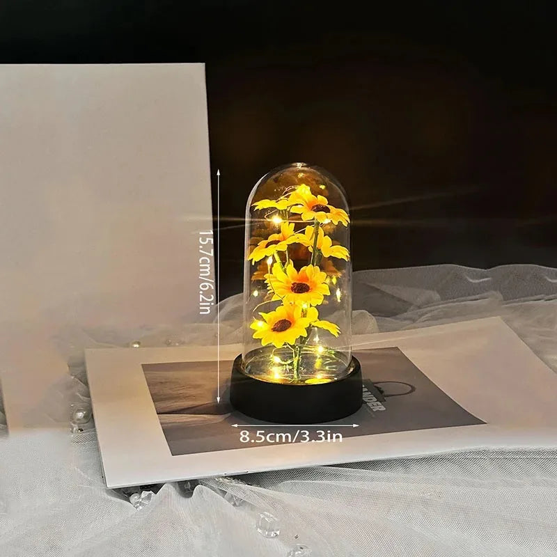 Small plastic sunflower set