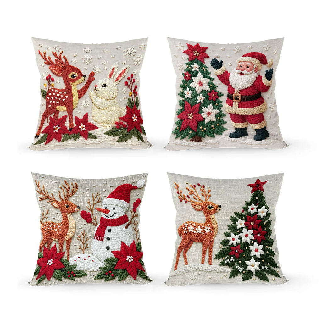 4pcs Merry Christmas Cushion Cover
