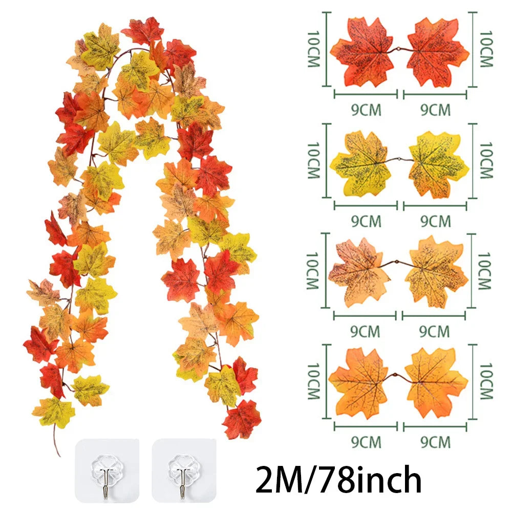 Artificial Fall Maple Leaf Garland