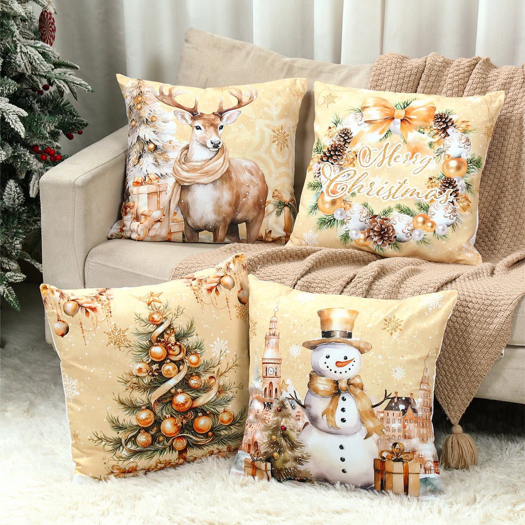4pcs Merry Christmas Cushion Cover