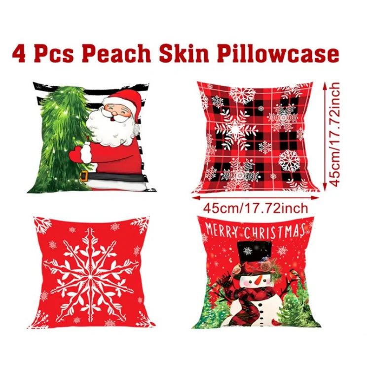 4pcs Merry Christmas Cushion Cover
