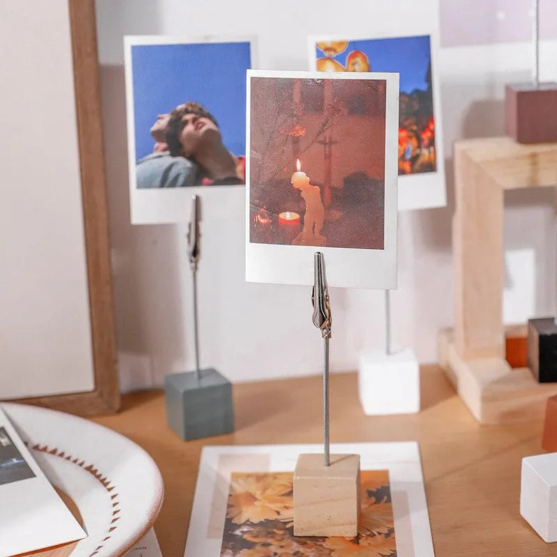 Wood Base Wedding Table Name Number Holder