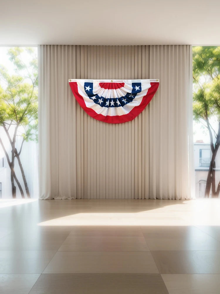 4th of July USA Flags Pleated Fan