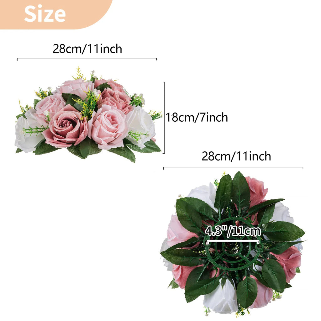 6Pcs Artificial Flowers Rose Ball Centerpiece