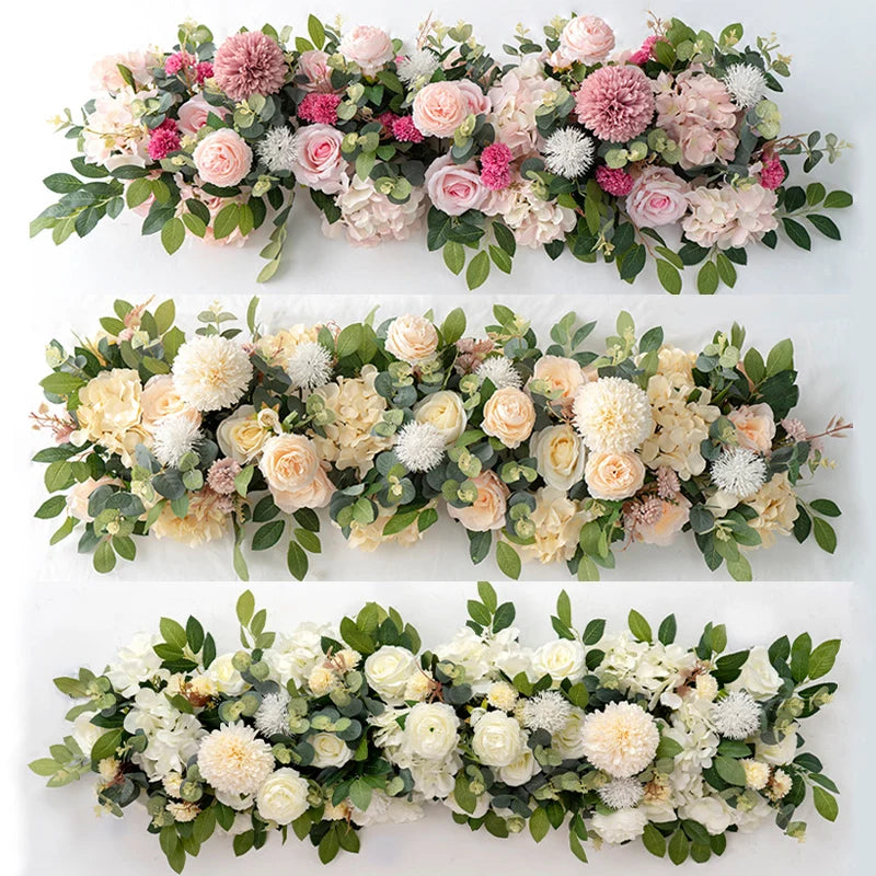 Luxury Artificial Rose Flower Row Centerpiece