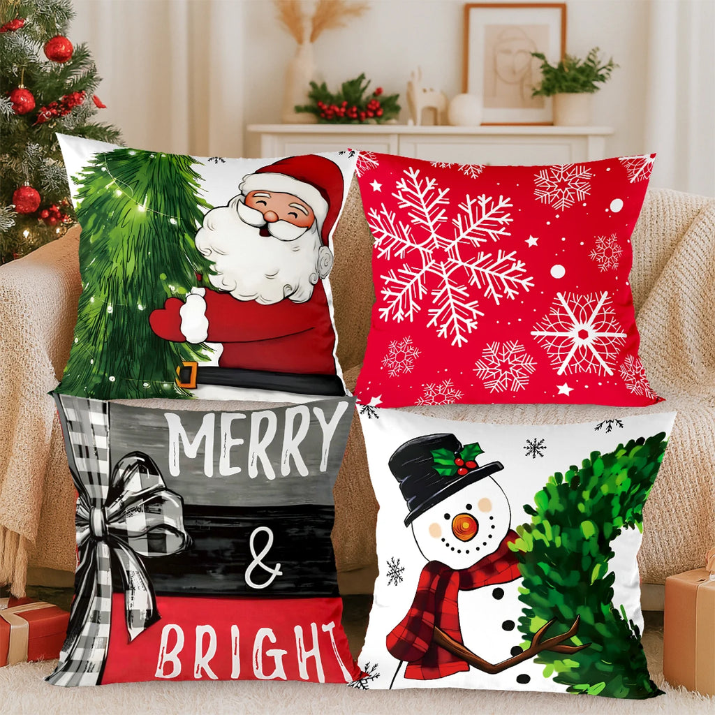 4pcs Merry Christmas Cushion Cover